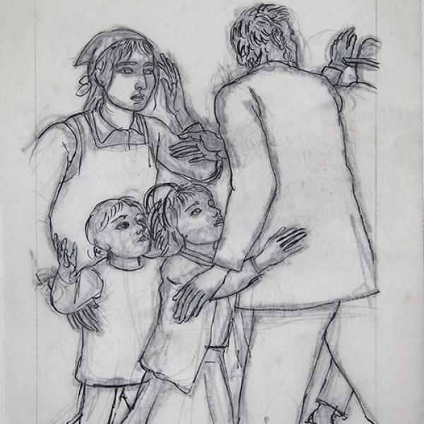 Escena de adultos con niños